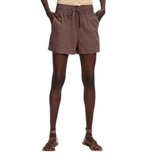 Gap Shorts Womens Size Small Linen Blend Peppercorn Pull On Pockets 3 In NWT